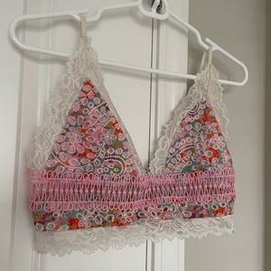 Free People Floral Eyelet Lace Bralette